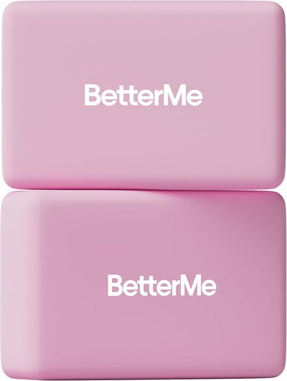 Yoga Blocks Set of 2 – High Density Foam Yoga Blocks for Stretching, Pilates & Workouts – Lightweight Non-Slip Exercise Blocks for Flexibility & Balance