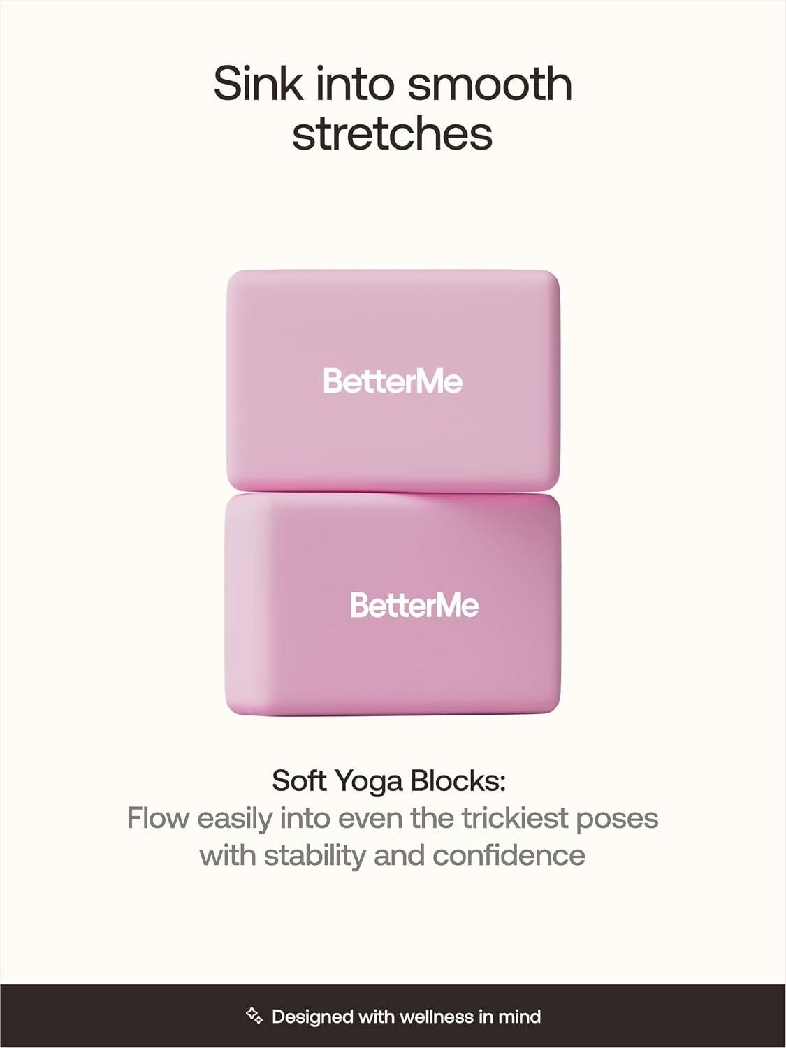 Yoga Blocks Set of 2 – High Density Foam Yoga Blocks for Stretching, Pilates & Workouts – Lightweight Non-Slip Exercise Blocks for Flexibility & Balance