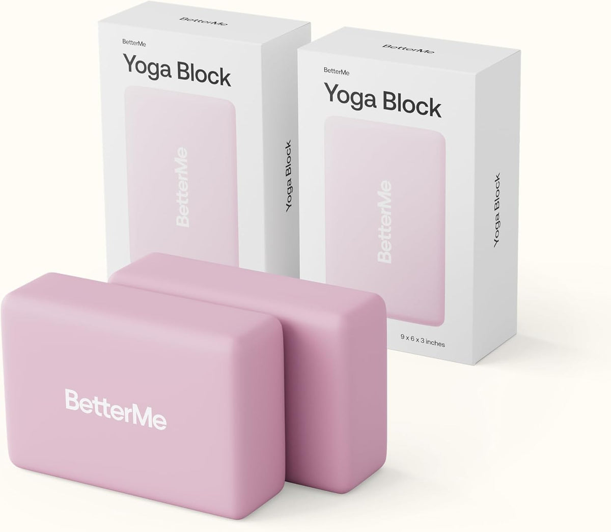 Yoga Blocks Set of 2 – High Density Foam Yoga Blocks for Stretching, Pilates & Workouts – Lightweight Non-Slip Exercise Blocks for Flexibility & Balance