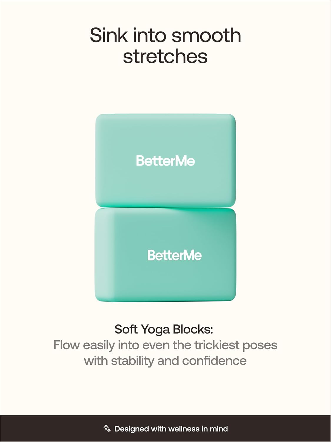 Yoga Blocks Set of 2 – High Density Foam Yoga Blocks for Stretching, Pilates & Workouts – Lightweight Non-Slip Exercise Blocks for Flexibility & Balance