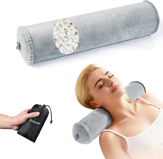 Inflatable Neck Roll Pillow for Sleeping, Travel Neck Pillow
