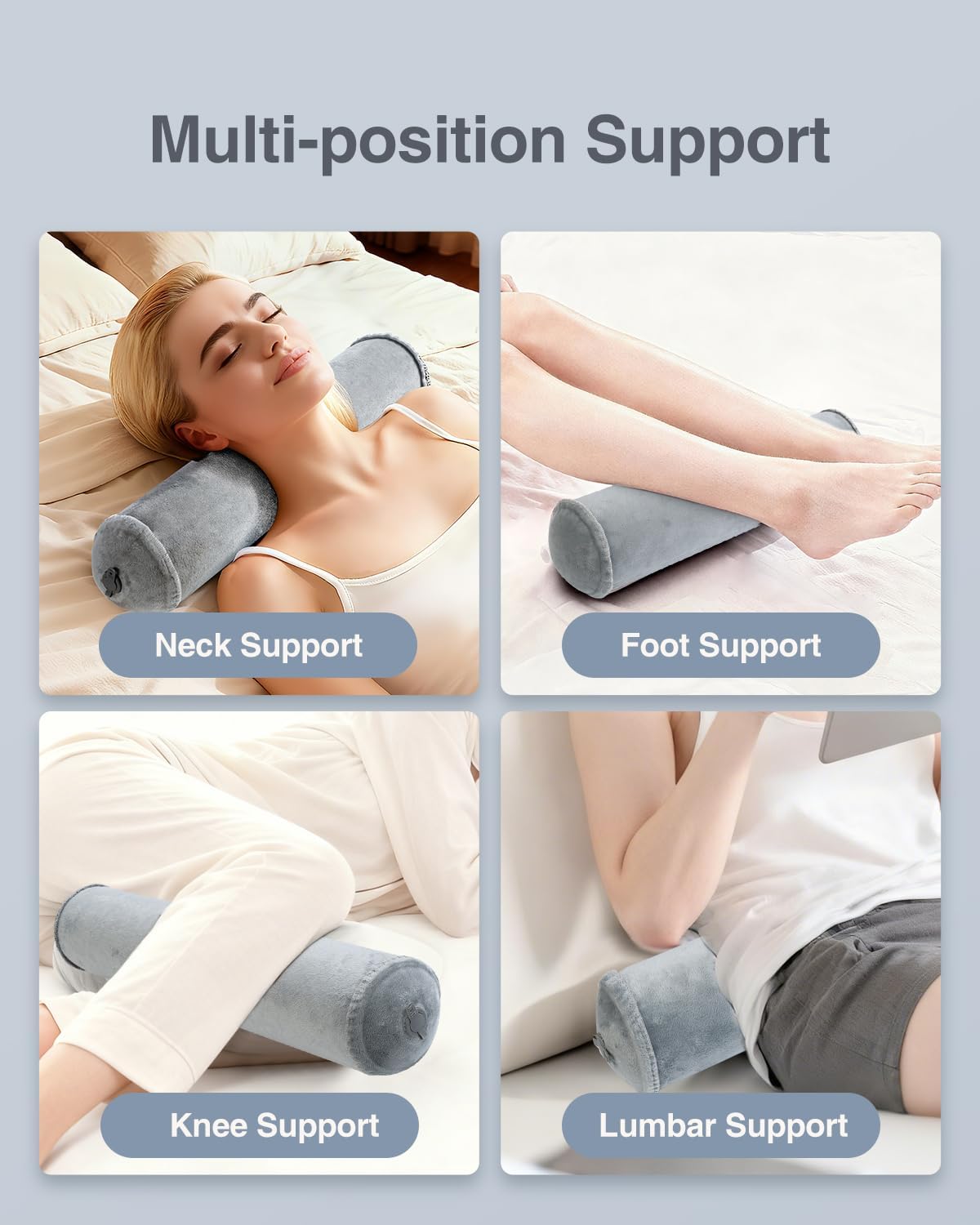 Inflatable Neck Roll Pillow for Sleeping, Travel Neck Pillow