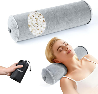 Inflatable Neck Roll Pillow for Sleeping, Travel Neck Pillow
