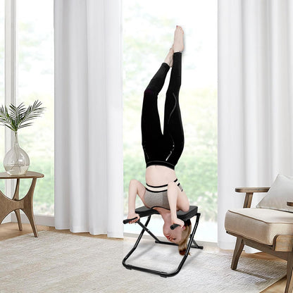 Inversion Chair,Foldable Yoga Inversion Chair with Pull Pin&Anti-slip Pads Upside Down Chairs with PVC Handrails Up To 330.7 lbs for Home Workout Fitness Gym Shoulderstand and Strength Training
