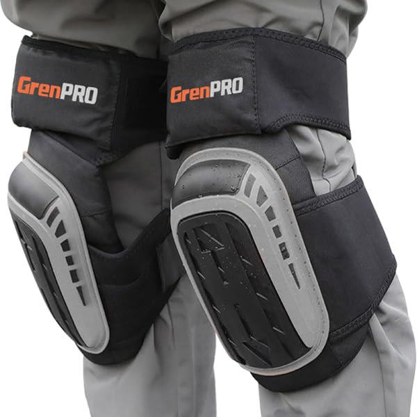 Heavy Duty Knee Pads, Gel Foam, Construction Work Gardening Gray