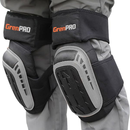 Heavy Duty Knee Pads, Gel Foam, Construction Work Gardening Gray