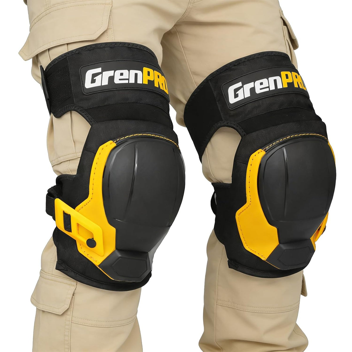 Heavy Duty Knee Pads, Gel Foam, Construction Work Gardening Gray