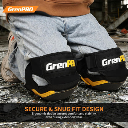 Heavy Duty Knee Pads, Gel Foam, Construction Work Gardening Gray