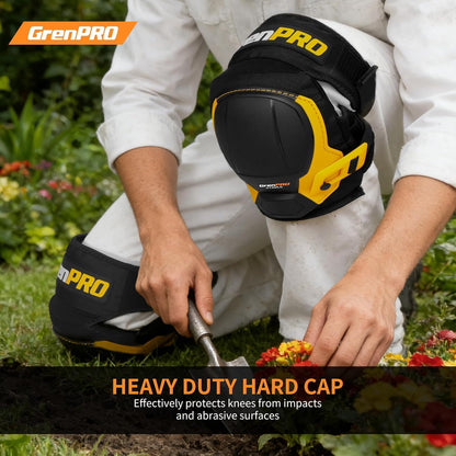 Heavy Duty Knee Pads, Gel Foam, Construction Work Gardening Gray