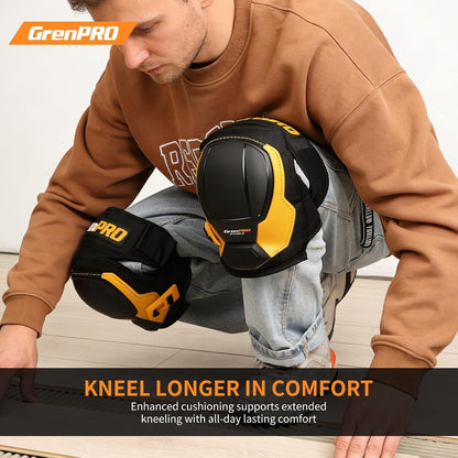 Heavy Duty Knee Pads, Gel Foam, Construction Work Gardening Gray