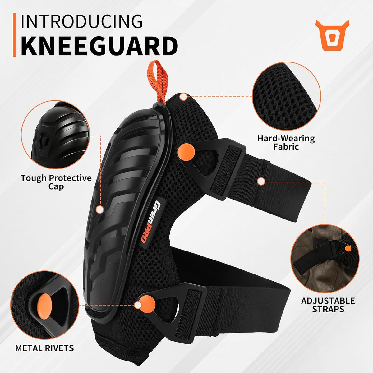 Heavy Duty Knee Pads, Gel Foam, Construction Work Gardening Gray