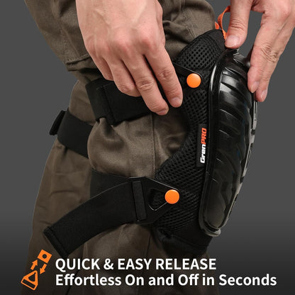 Heavy Duty Knee Pads, Gel Foam, Construction Work Gardening Gray