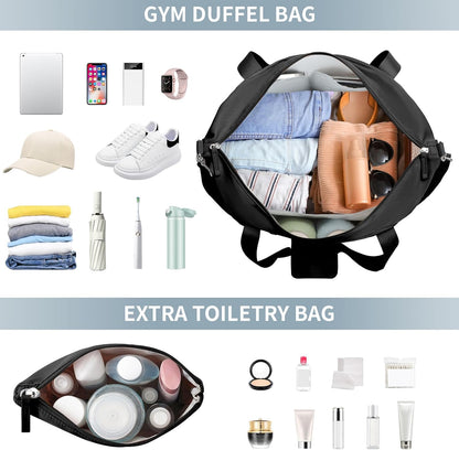 Gym Bag for Women, Personal Item Travel Bag with Shoes Compartment for Trip