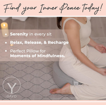 Meditation Cushion and Floor Pillow. Ideal for Meditation Pillow, Yoga, & Floor Sitting - Premium Buckwheat Supportive Round Cushion with Changeable Cover. Versatile & Stylish - 16" in