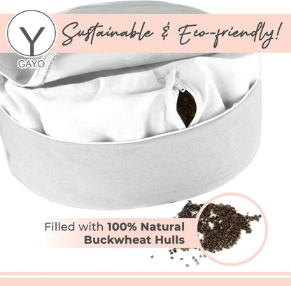 Meditation Cushion and Floor Pillow. Ideal for Meditation Pillow, Yoga, & Floor Sitting - Premium Buckwheat Supportive Round Cushion with Changeable Cover. Versatile & Stylish - 16" in
