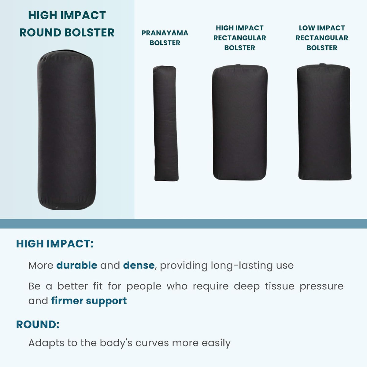 Premium Bolster, Soft Meditation Pillow, Multi-Colors
