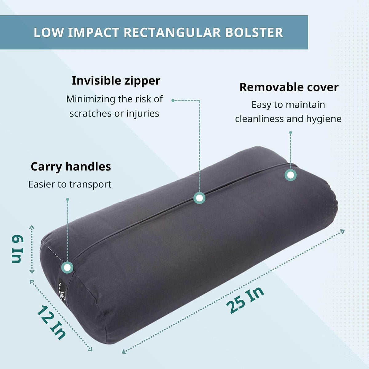 Premium Bolster, Soft Meditation Pillow, Multi-Colors