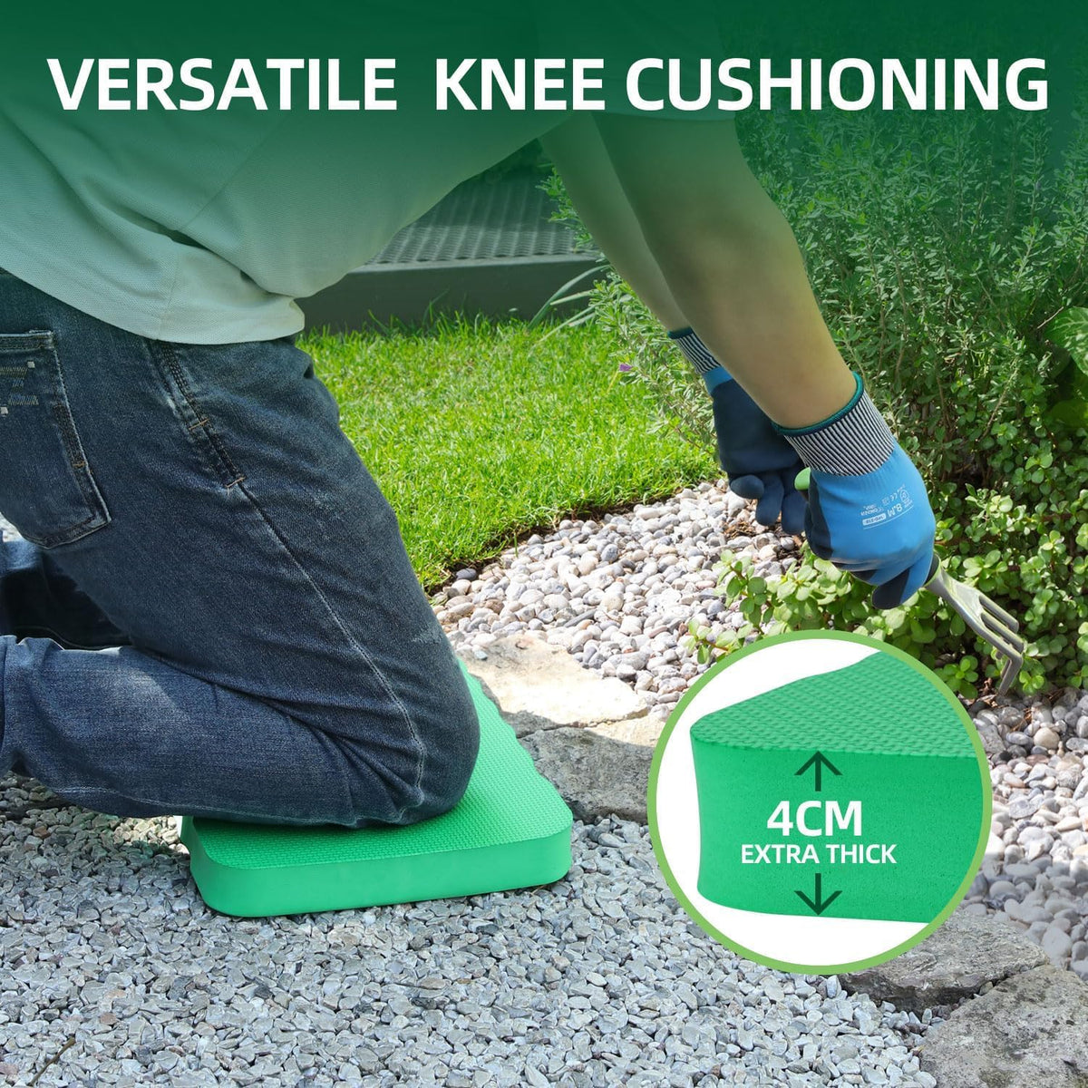 Premium Thick Kneeling Pad, 2-Pack Large Comfortable Gardening Knee Mat with 2 Different Surfaces, Extra Thick Knee Cushion Kneeler for Gardening Work Baby Praying, Gifts for Women Men Seniors