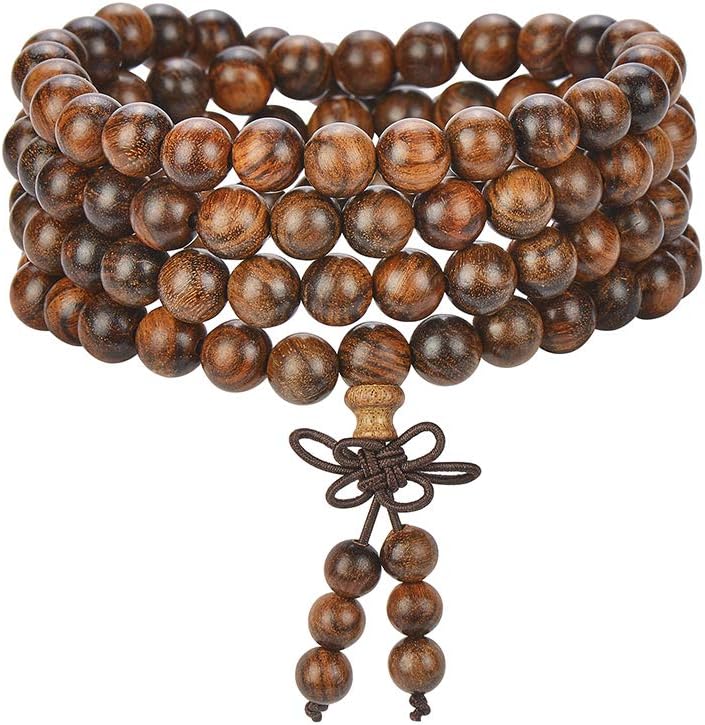 Mala Beads Bracelet 108 8mm Prayer Meditation Sandalwood Elastic…