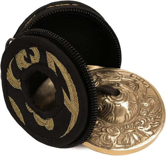 Tibetan Tingsha With Dragon Cymbal Bells with case | Handcrafted in Nepal Sound Healing Meditation bells 6.5 cm for Sound Healing and Mindfulness. Sound Healing Instrument for Yoga and Meditation