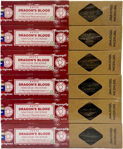 Satya Incense Gift Set Nag Champa, Super hit, Dragon's Blood, Sandalwood, Patchouli, Lavender, Positive Vibes, 15 g
