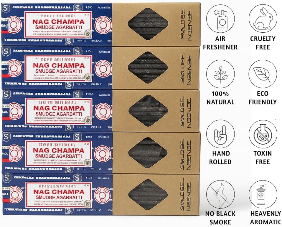 Satya Incense Gift Set Nag Champa, Super hit, Dragon's Blood, Sandalwood, Patchouli, Lavender, Positive Vibes, 15 g