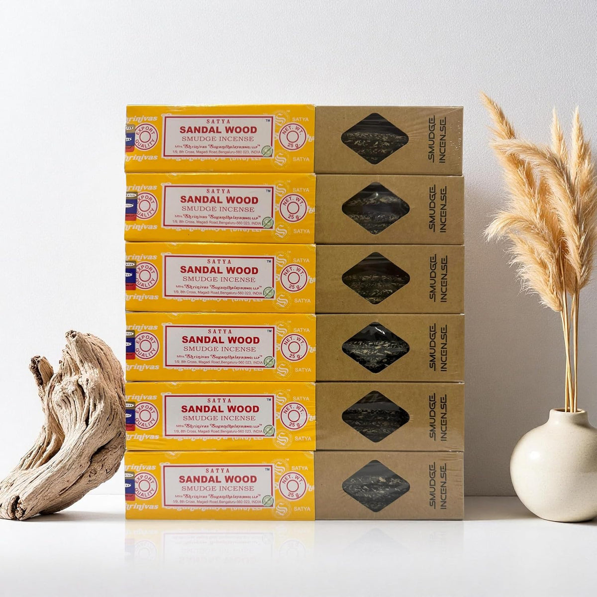 Satya Incense Gift Set Nag Champa, Super hit, Dragon's Blood, Sandalwood, Patchouli, Lavender, Positive Vibes, 15 g
