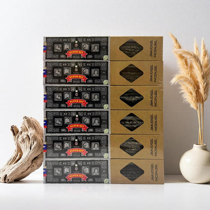 Satya Incense Gift Set Nag Champa, Super hit, Dragon's Blood, Sandalwood, Patchouli, Lavender, Positive Vibes, 15 g