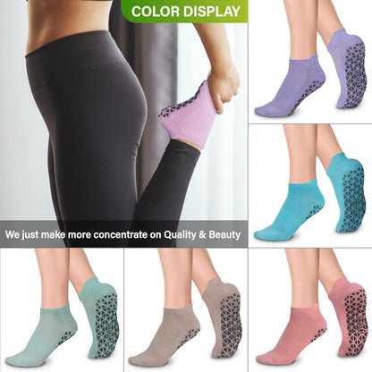 Pilates Socks Non Slip Grips for Yoga Barefoot Ballet Barre Hospital
