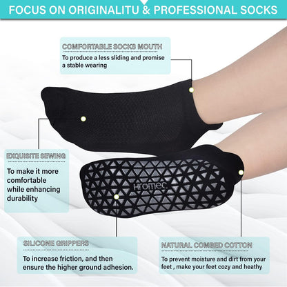 Pilates Socks Non Slip Grips for Yoga Barefoot Ballet Barre Hospital