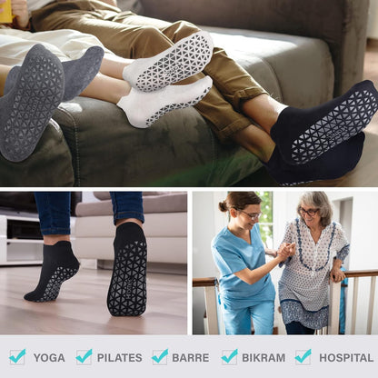 Pilates Socks Non Slip Grips for Yoga Barefoot Ballet Barre Hospital