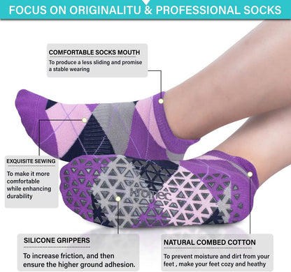 Pilates Socks Non Slip Grips for Yoga Barefoot Ballet Barre Hospital