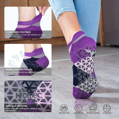 Pilates Socks Non Slip Grips for Yoga Barefoot Ballet Barre Hospital