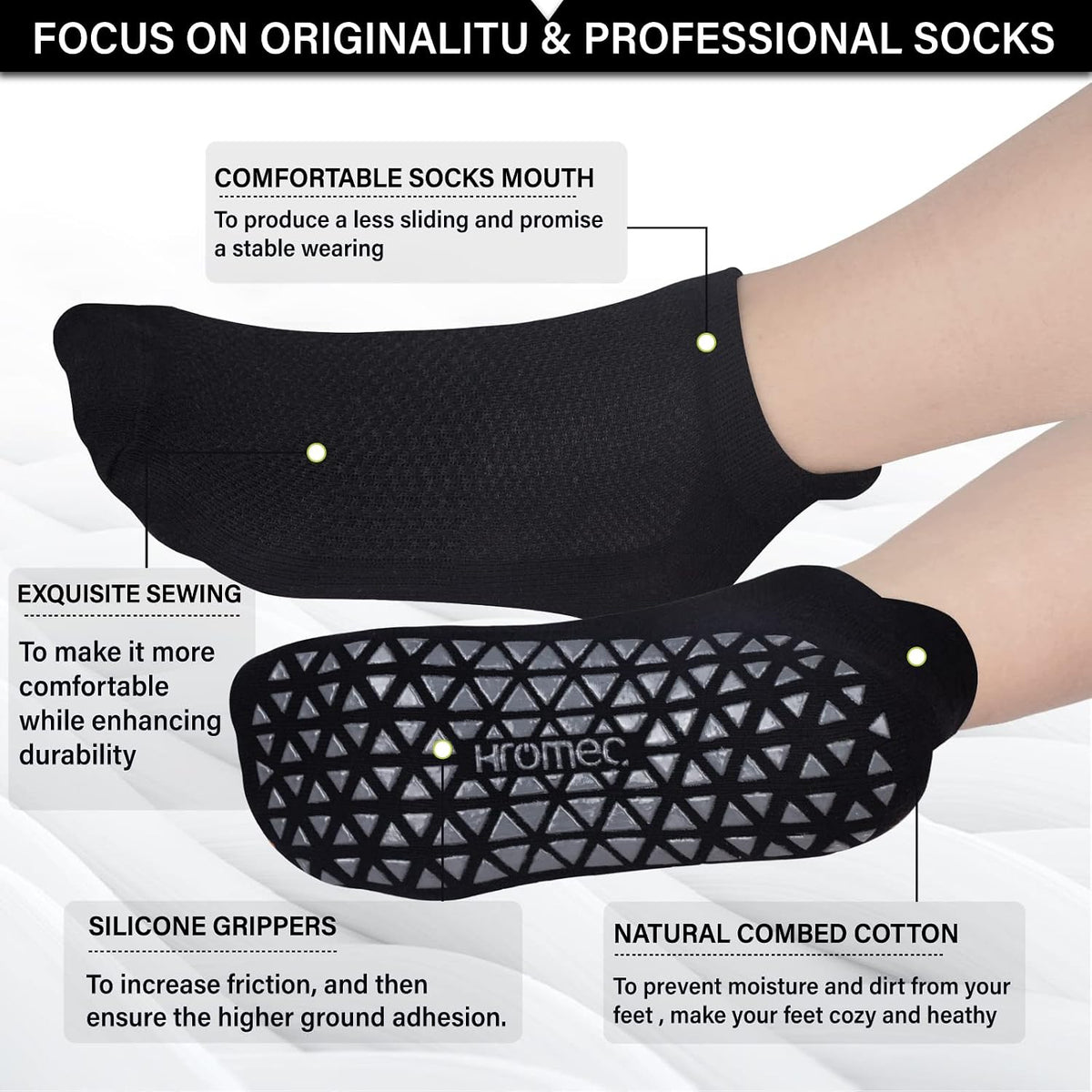 Pilates Socks Non Slip Grips for Yoga Barefoot Ballet Barre Hospital