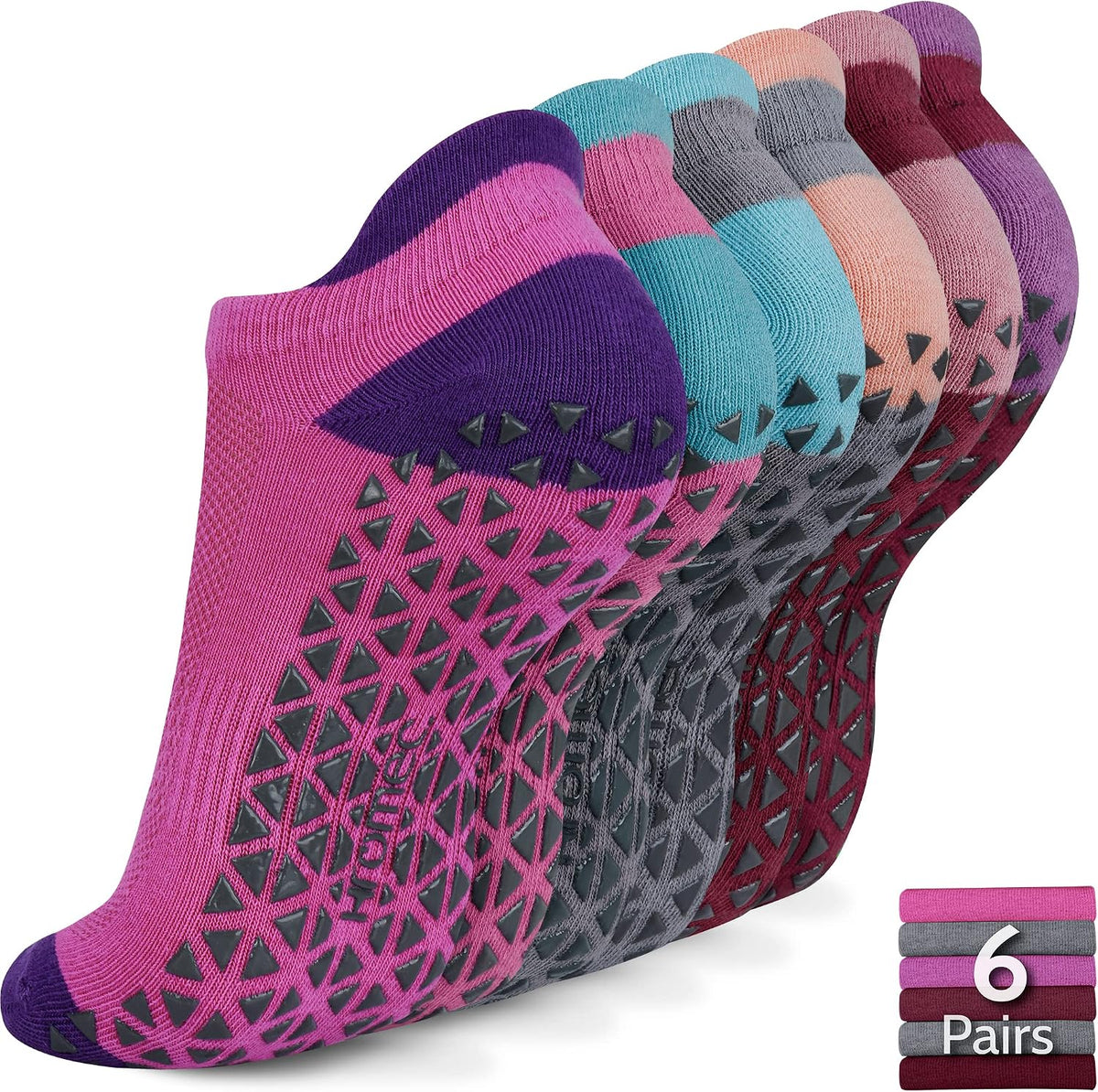 Pilates Socks Non Slip Grips for Yoga Barefoot Ballet Barre Hospital