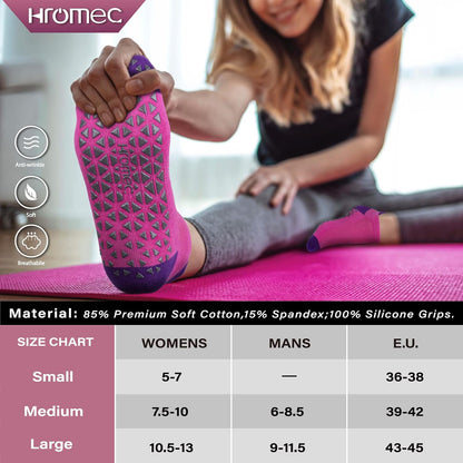 Pilates Socks Non Slip Grips for Yoga Barefoot Ballet Barre Hospital