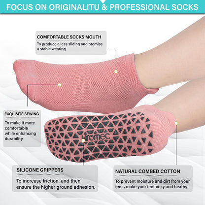 Pilates Socks Non Slip Grips for Yoga Barefoot Ballet Barre Hospital