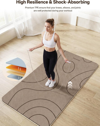 Large Yoga Mat 73x35.5x0.4",10mm Thick Non-Slip for Home Workout