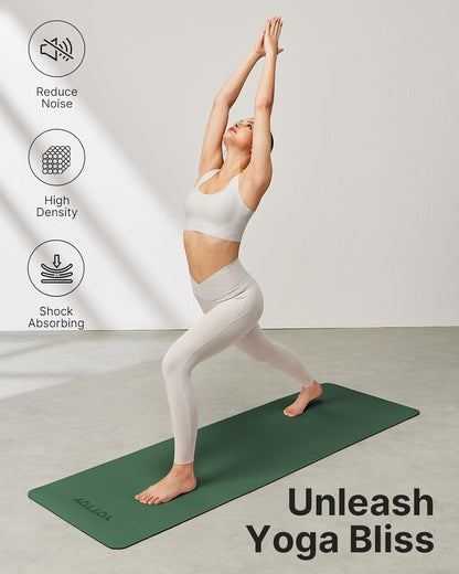 Yoga Mat,Non-Slip TPE Exercise Mat(1/4 Inch) for Pilates, Fitness & Barefoot Workouts, Home Gym Studio with Strap & Bag