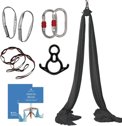 Aerial Silks Starter Kit, 9 Yards, Aerial Yoga Hammock, Hardware
