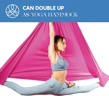 Aerial Silks Starter Kit, 9 Yards, Aerial Yoga Hammock, Hardware