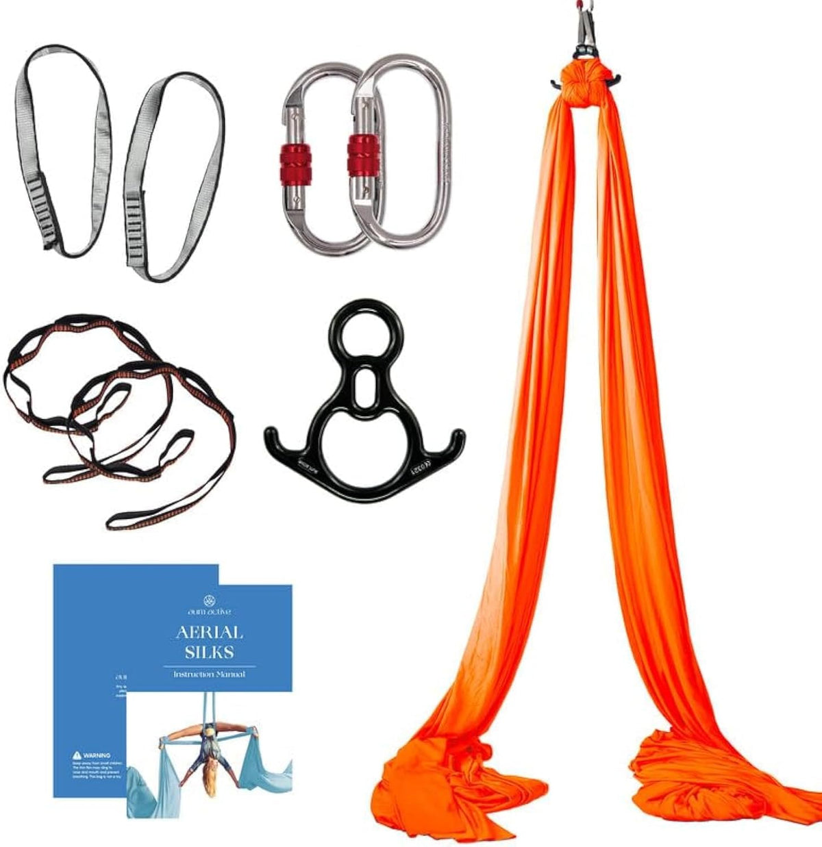 Aerial Silks Starter Kit, 9 Yards, Aerial Yoga Hammock, Hardware