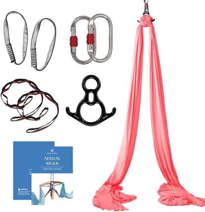 Aerial Silks Starter Kit, 9 Yards, Aerial Yoga Hammock, Hardware