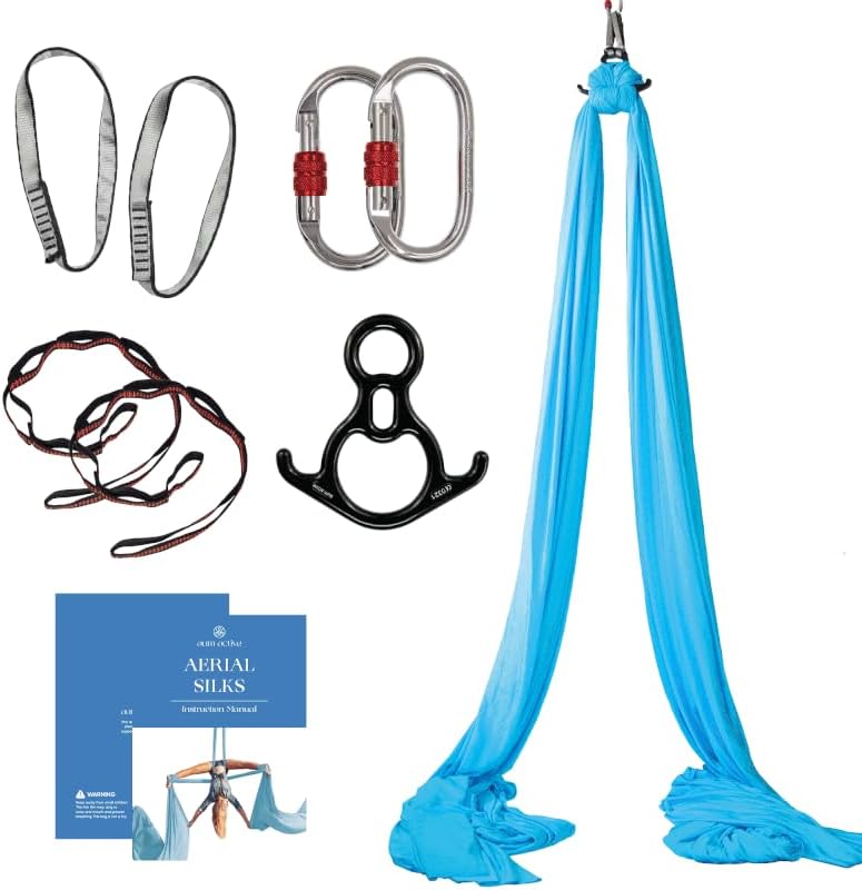 Aerial Silks Starter Kit, 9 Yards, Aerial Yoga Hammock, Hardware