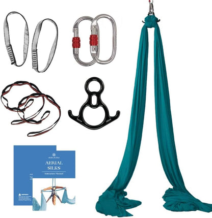 Aerial Silks Starter Kit, 9 Yards, Aerial Yoga Hammock, Hardware