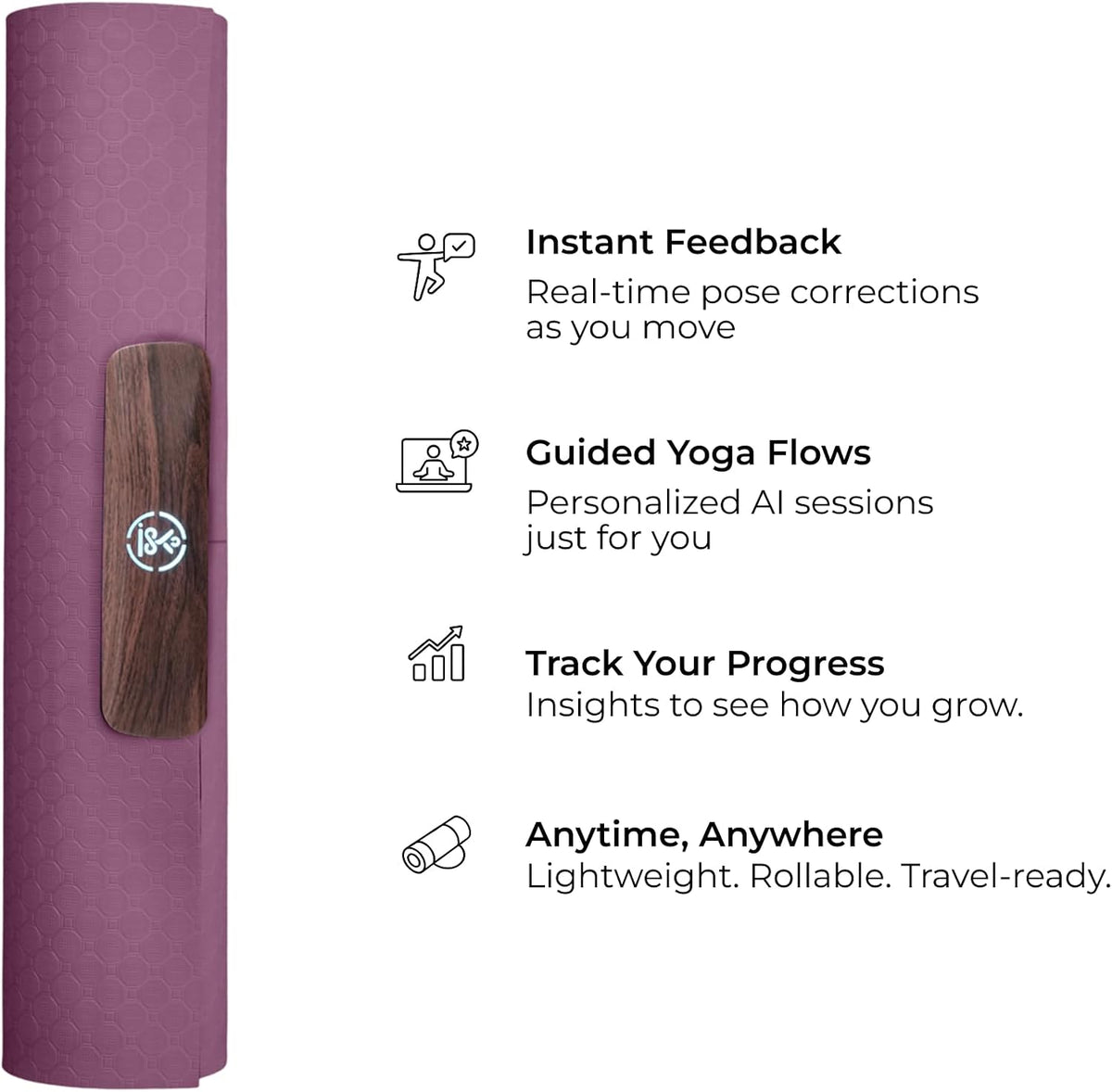 Smart Mat Gen3 - Dark Grey| AI Powered Yoga Mats For Home Workout | Lightweight Yoga Mats of 6mm | Real Time Tracking Exercise Mats For Men & Women