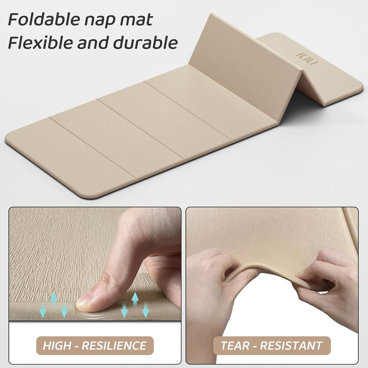 Foldable Yoga Mat 71 * 24 * 0.3 Inch | Lightweight TPE Non Slip Exercise Mat, Waterproof Portable Fitness Mat for Home Gym, Pilates, Stretching & Daily Workouts