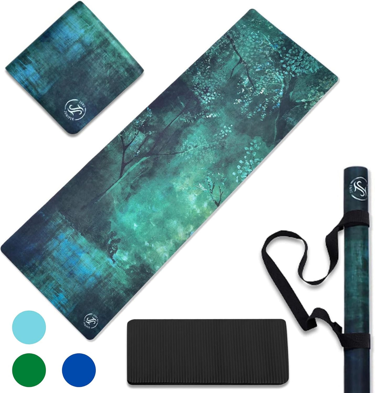 Travel Yoga Mat Foldable Lightweight - Thin Light Non-Slip Travel Yoga Mat Eco