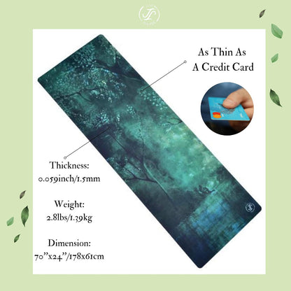 Travel Yoga Mat Foldable Lightweight - Thin Light Non-Slip Travel Yoga Mat Eco