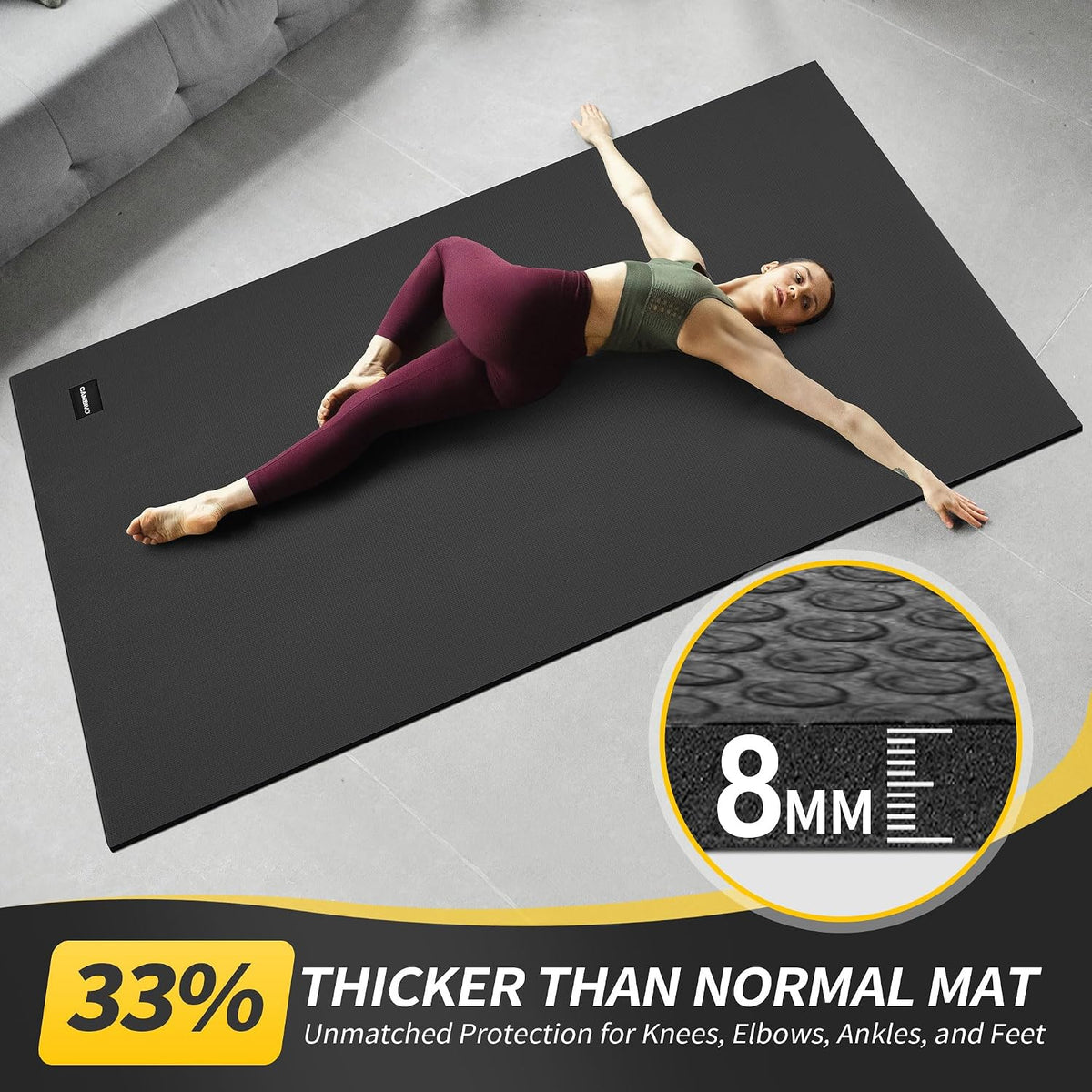 Extra Long Wide Yoga Mat, Thick PVC Workout Mat
